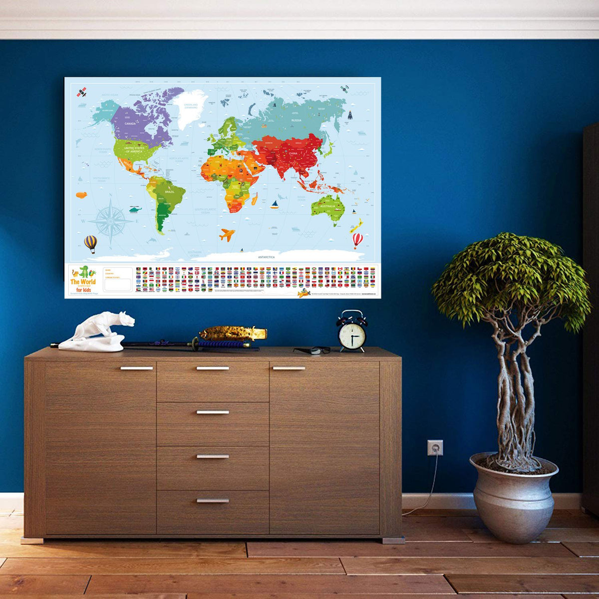Scratch Map Kids Eyaletli Kazınabilir Çocuk Dünya Haritası En Büyük Boy 70×100 Türkiye’de Tek