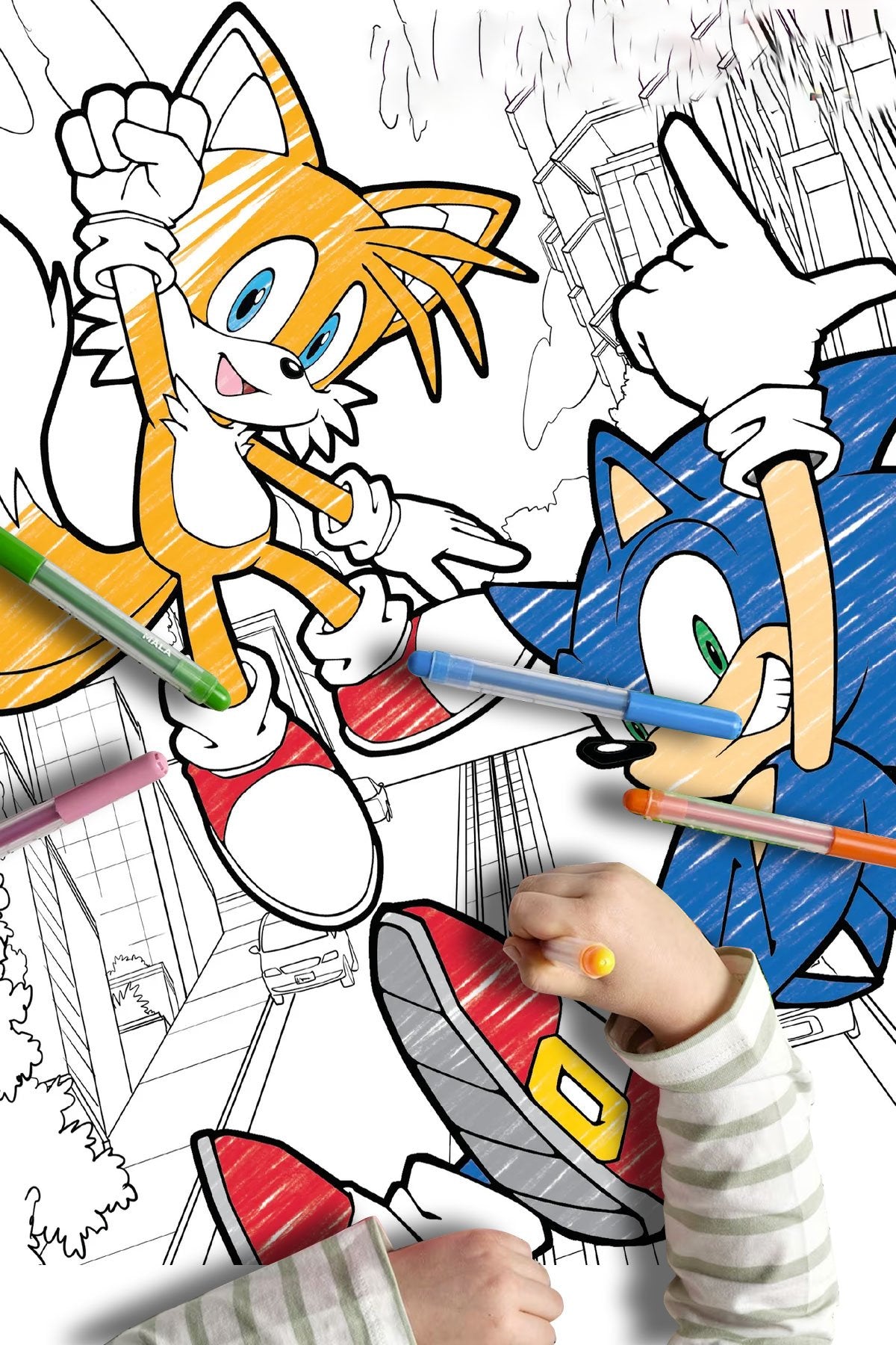 Sonic Boom Sonic Karakterleri Dev Boyama Kağıdı Boyama Rulosu Büyük Boy 5 Metre
