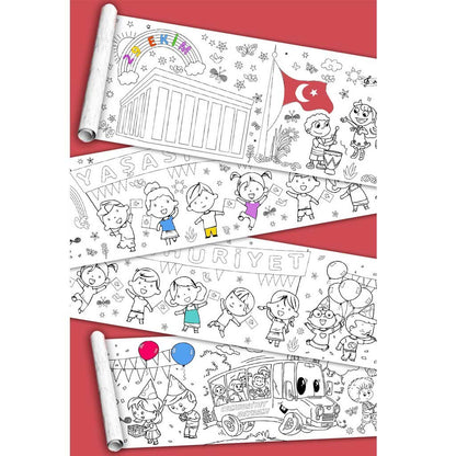 29 Ekim Cumhuriyet Bayramı Dev Boyama Kağıdı Boyama Rulosu Büyük Boy 5 Metre