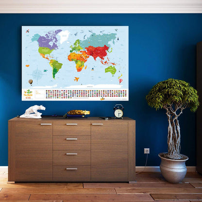 Scratch Map Kids Eyaletli Kazınabilir Çocuk Dünya Haritası En Büyük Boy 70×100 Türkiye’de Tek