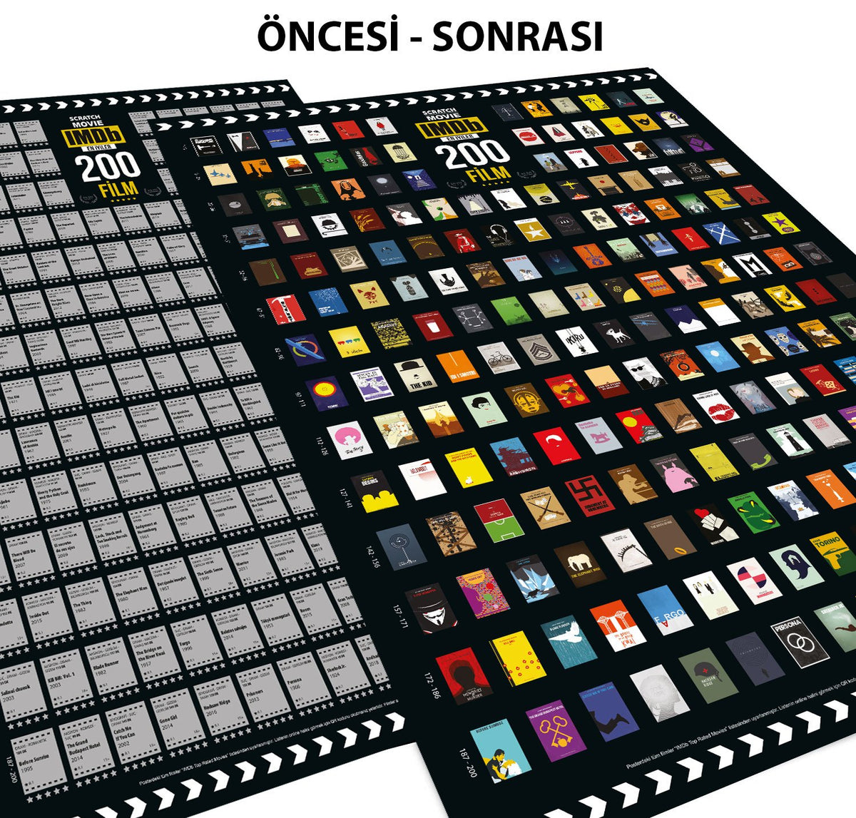 IMDB 200 Kazı İzle Kazınabilir En İyi 200 Film Posteri Tüm Zamanların En İyileri Dev Boy XL