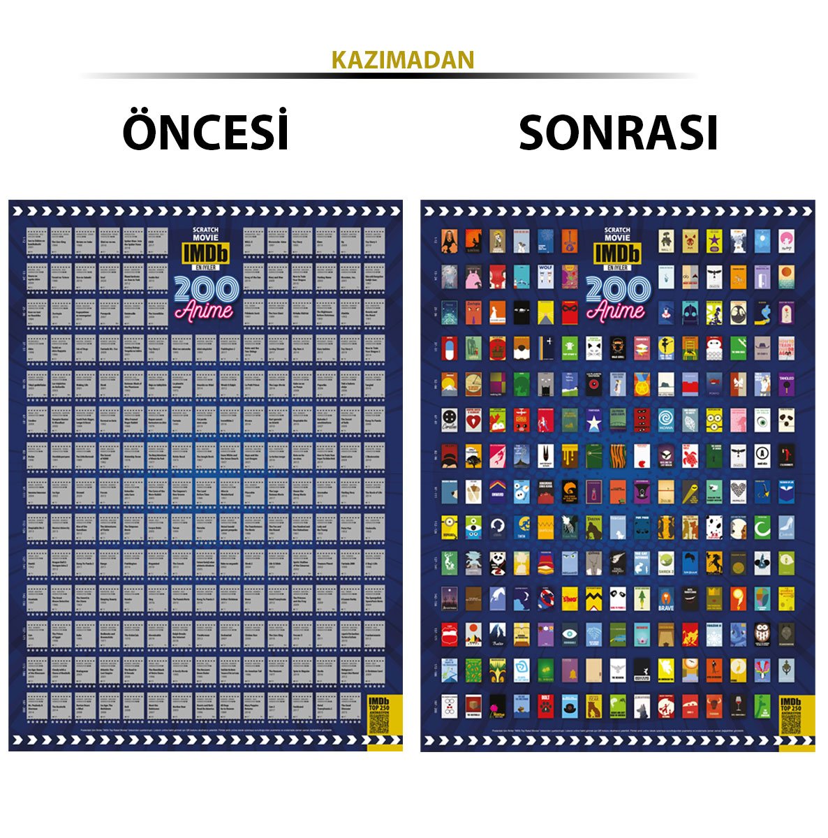 IMDB 200 Animasyon Kazı İzle Kazınabilir En İyi 200 Animasyon Posteri Tüm Zamanların En İyileri XL
