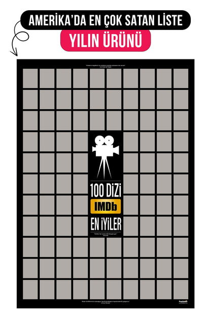Imdb Top 100 Kazıkazan Dizi Posteri, Kazınabilir Poster, En Iyi 100 Dizi Kolay Kazıma Yeni Versiyon