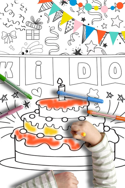 Doğum Günü Temalı Dev Boyama Kağıdı Boyama Rulosu Büyük Boy 5 Metre