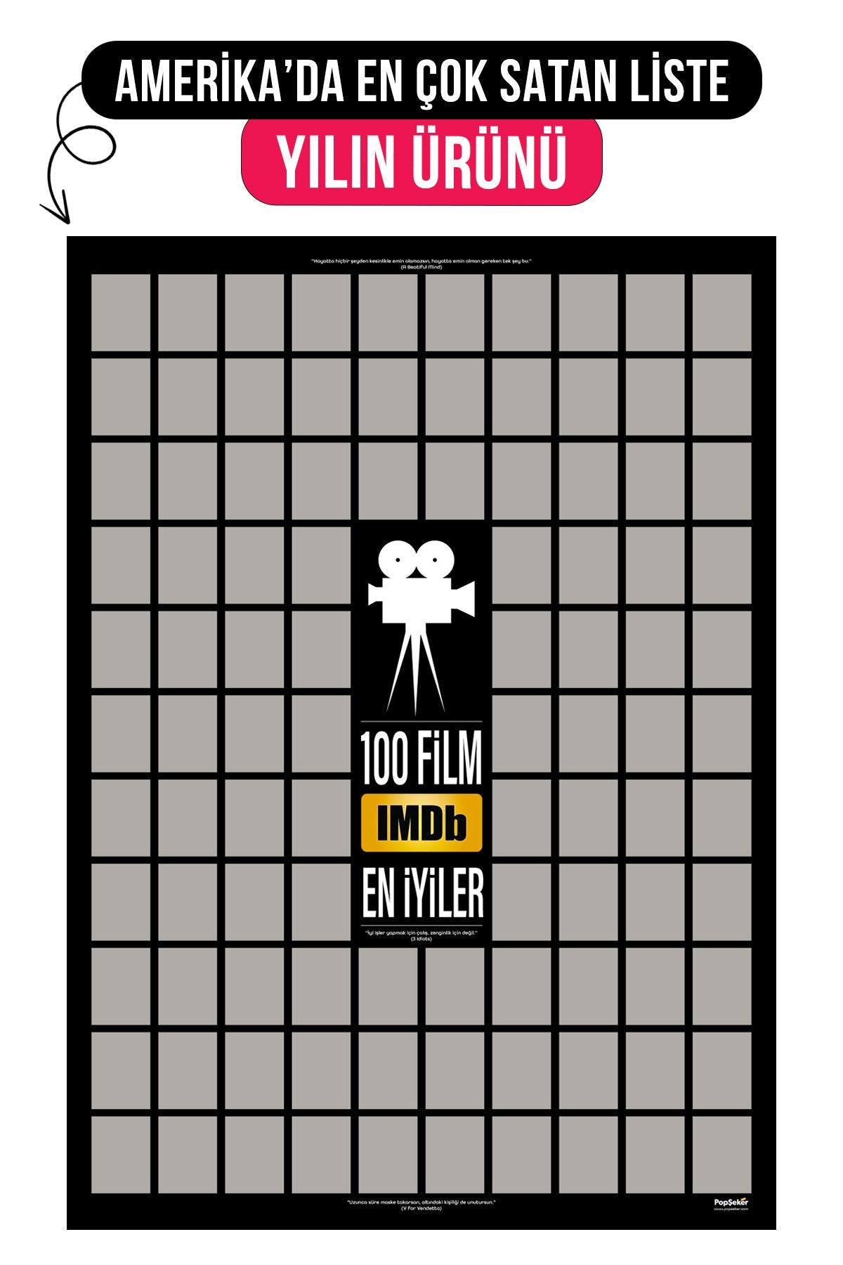 Imdb Top 100 Kazıkazan Film Posteri, Kazınabilir Poster, En Iyi 100 Film Kolay Kazıma Yeni Versiyon
