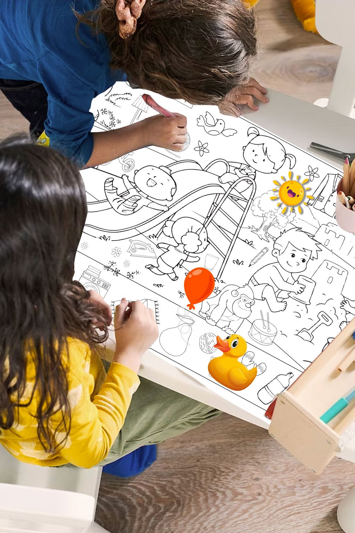 Saklı Nesneler Hidden Object Dev Boyama Kağıdı Boyama Rulosu Büyük Boy 5 Metre