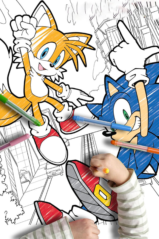 Sonic Boom Sonic Karakterleri Dev Boyama Kağıdı Boyama Rulosu Büyük Boy 5 Metre