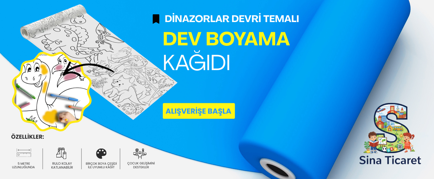 Dinazorlar Devri TEMALI Dev Boyama Ruloları