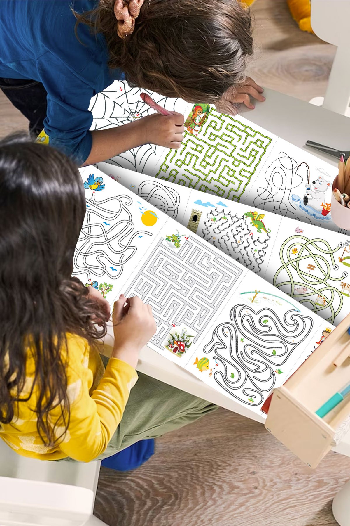 Labirentler Rulosu Görsel Motor Algısal Beceri Konsantrasyon Gelişimi Dev Rulo 10 Metre - Görsel 5